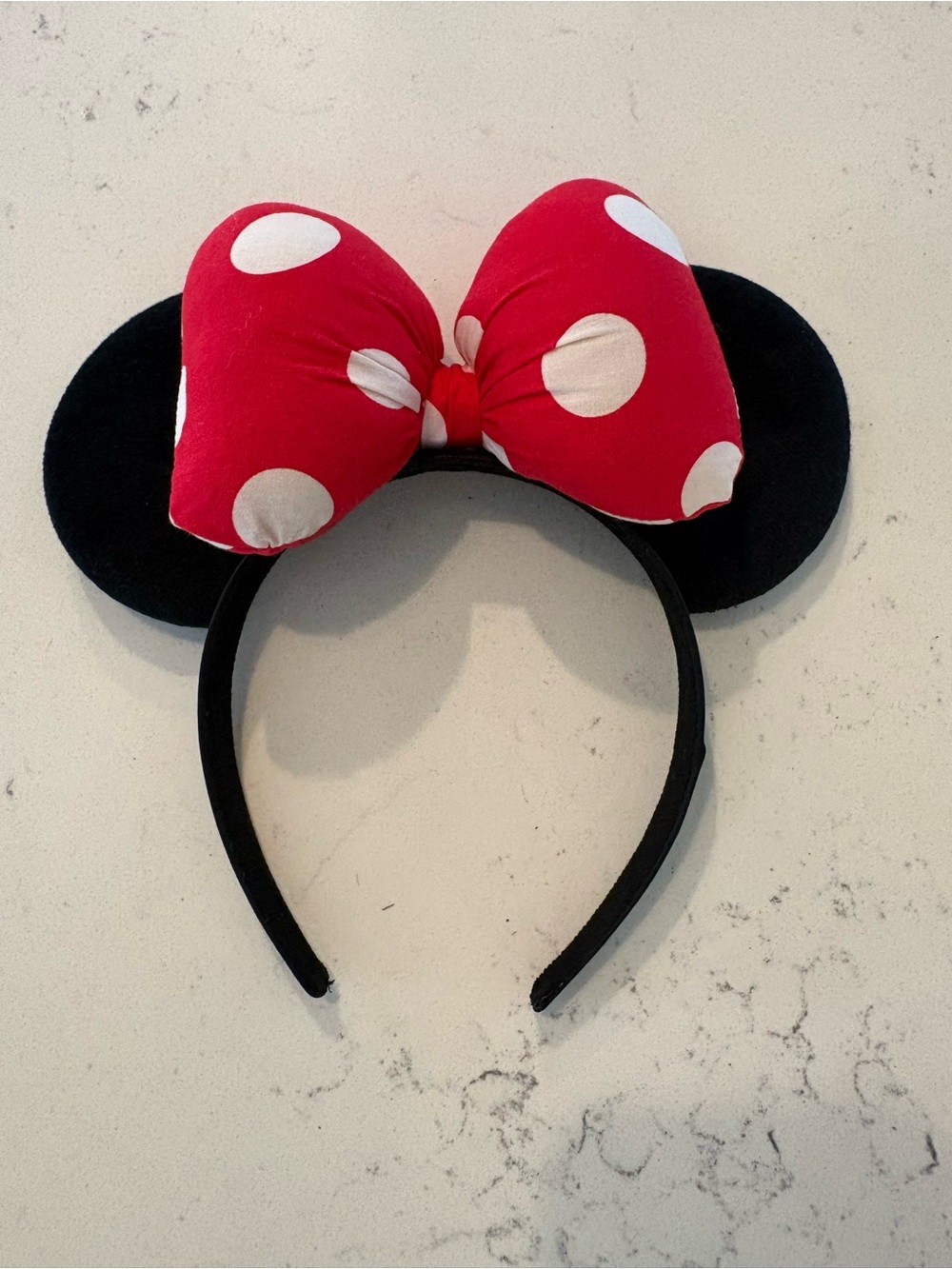 Polka Dot Minnie Mouse Ear Headband - Red & White Bow